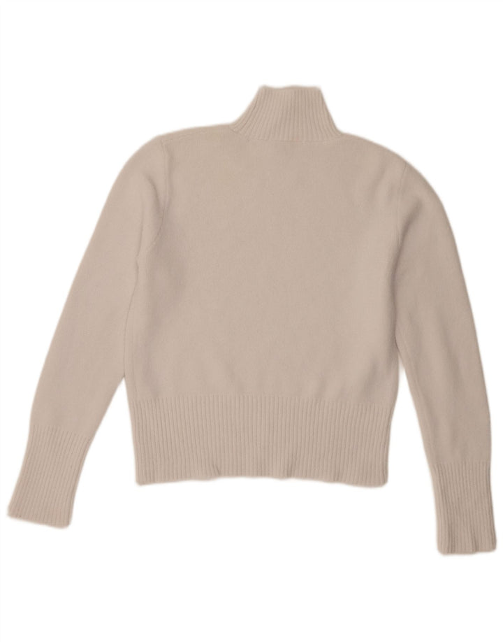 Zara Damen-Pullover mit Rollkragen, UK 12, mittelweißes Nylon