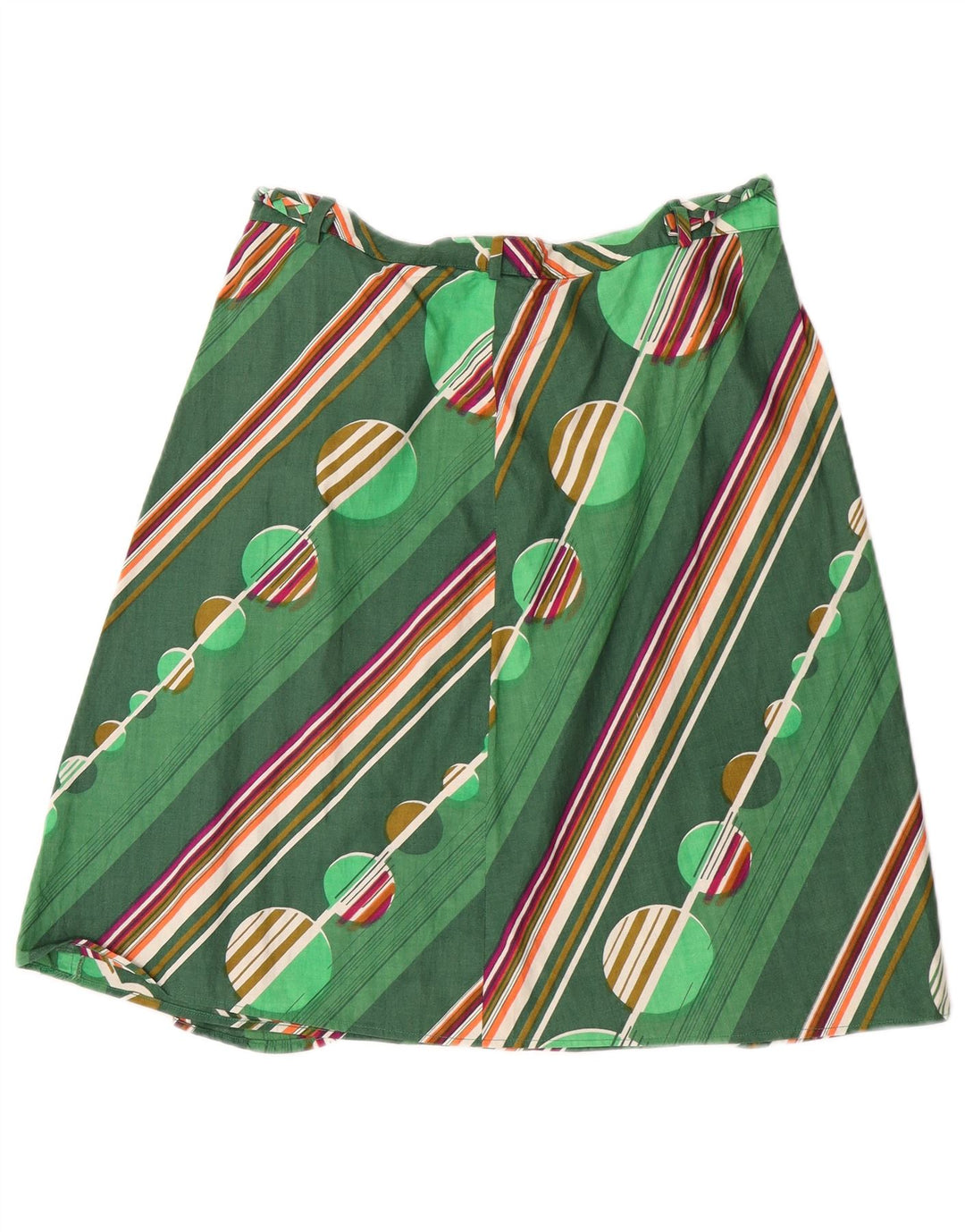 Vintage Damen A-Linie Rock W30 Mittelgrün Geometrisch