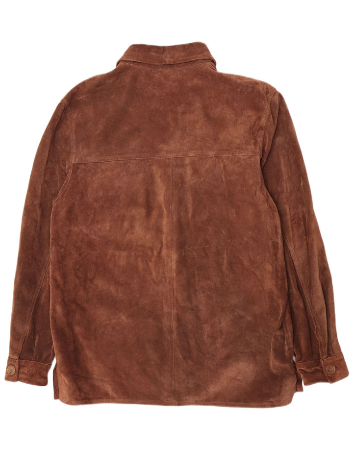 Vintage Herren Wildlederhemd IT 50 Mittelbraun