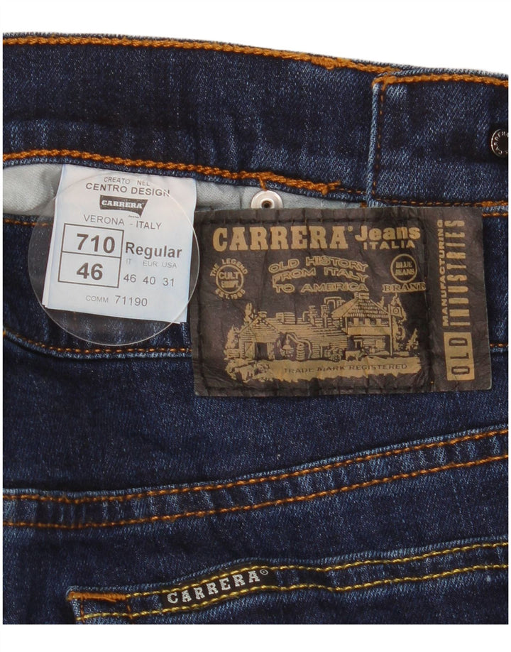 Carrera Herren 710 Regular Slim Jeans IT 46 Small W31 L33 Marineblaue Baumwolle