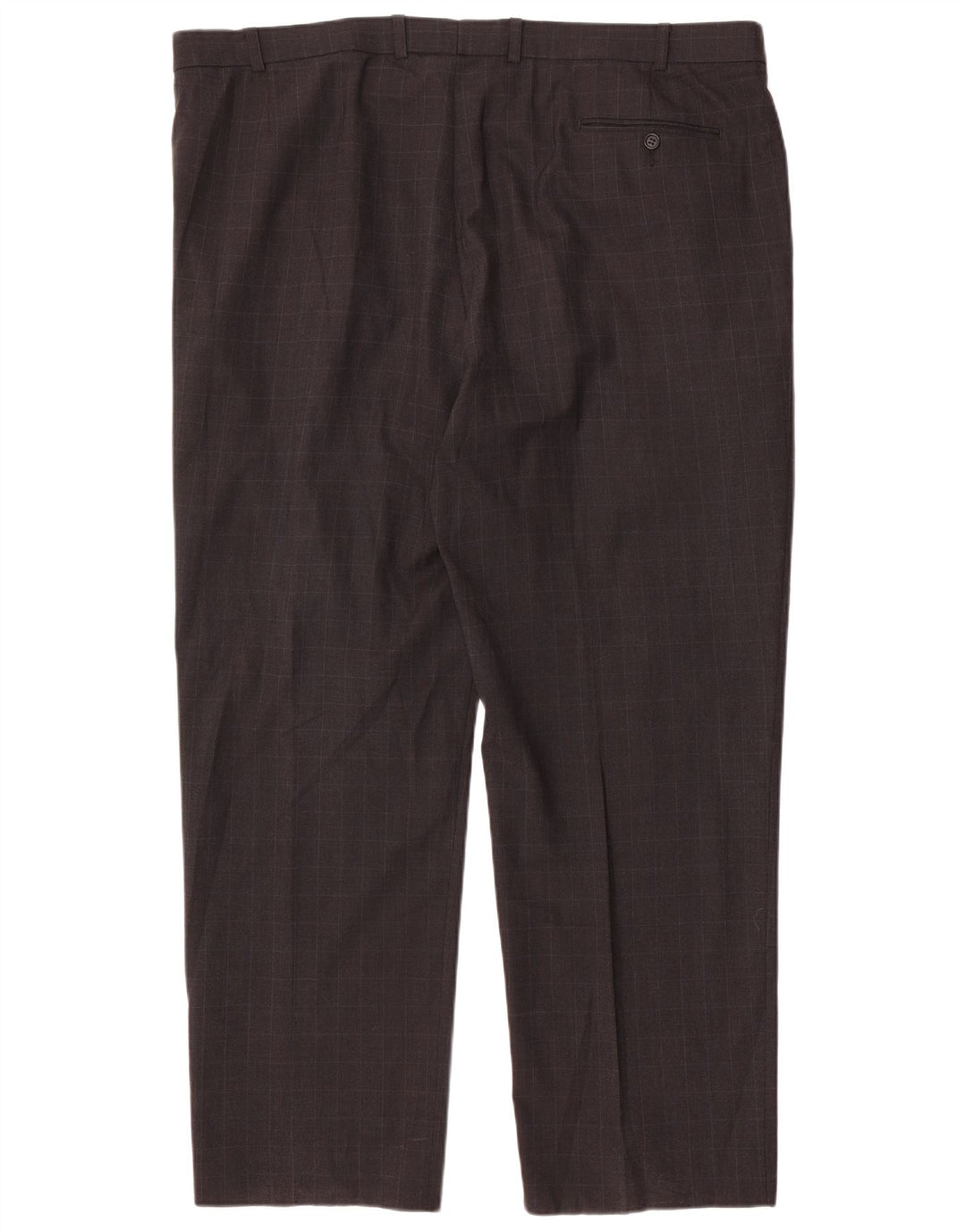 Gerade Herren-Anzughose von Marks & Spencer, W44, L31, grau kariertes Polyester