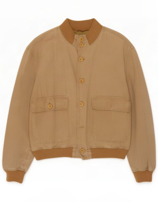 Vintage Mens Bomber Jacket UK 42 XL Beige Colourblock
