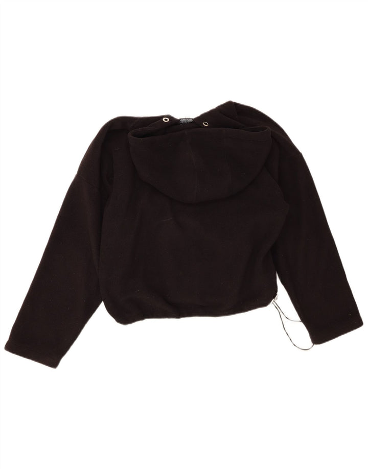 CHAMPION Womens Oversized Hooded Fleece Jumper UK 10 Small Black Polyester