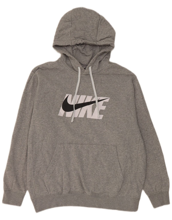 Nike Herren-Kapuzenpullover mit Grafik, groß, grau gefleckte Baumwolle