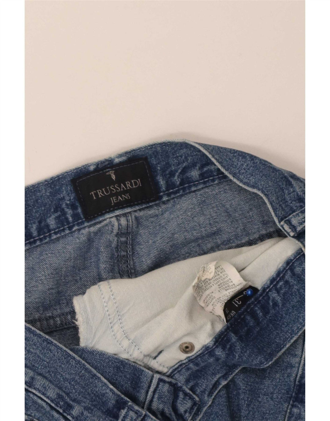 Trussardi Damen Straight Jeans W29 L33 Blaue Baumwolle