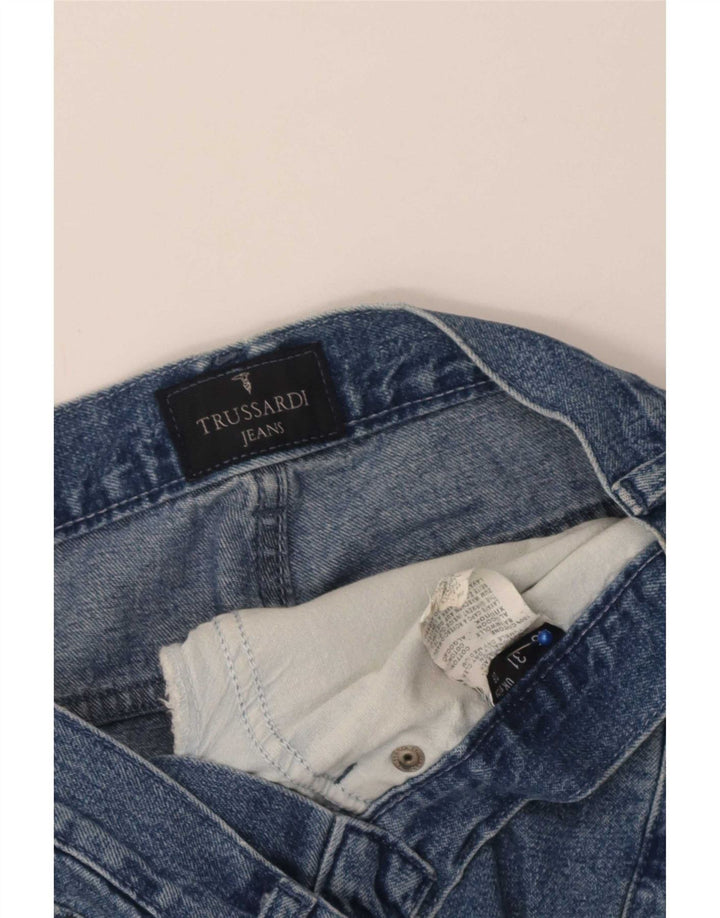 Trussardi Damen Straight Jeans W29 L33 Blaue Baumwolle