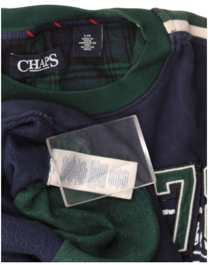 Chaps Herren-Sweatshirt mit Grafik, groß, marineblau, Colourblock-Baumwolle