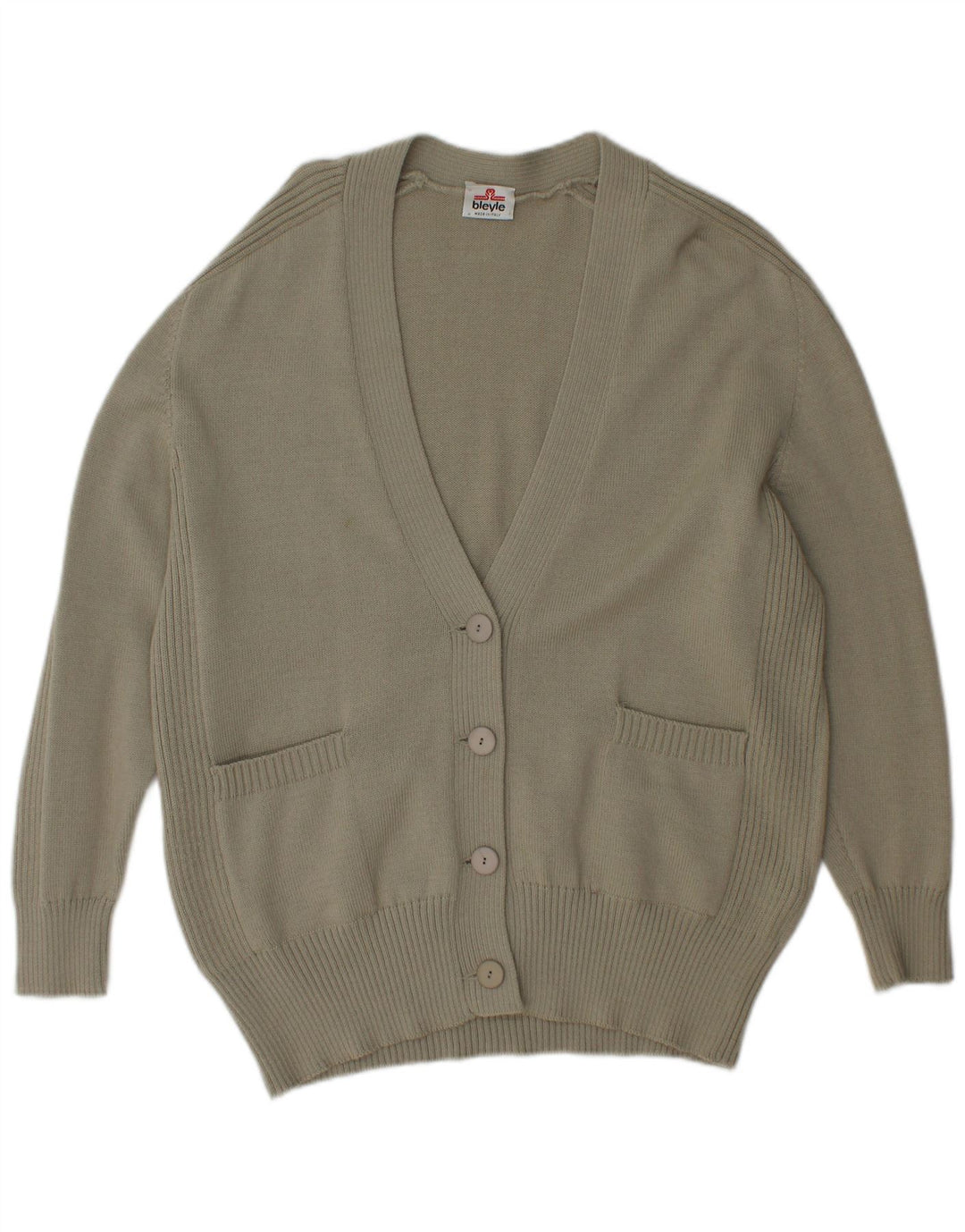 BLEYLE Damen-Cardigan-Pullover UK 20 2XL Grüne Schurwolle