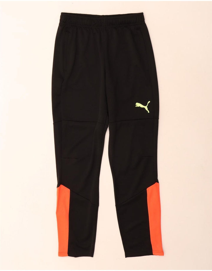 PUMA Jungen-Trainingshose, 13–14 Jahre, schwarzes Colourblock-Polyester