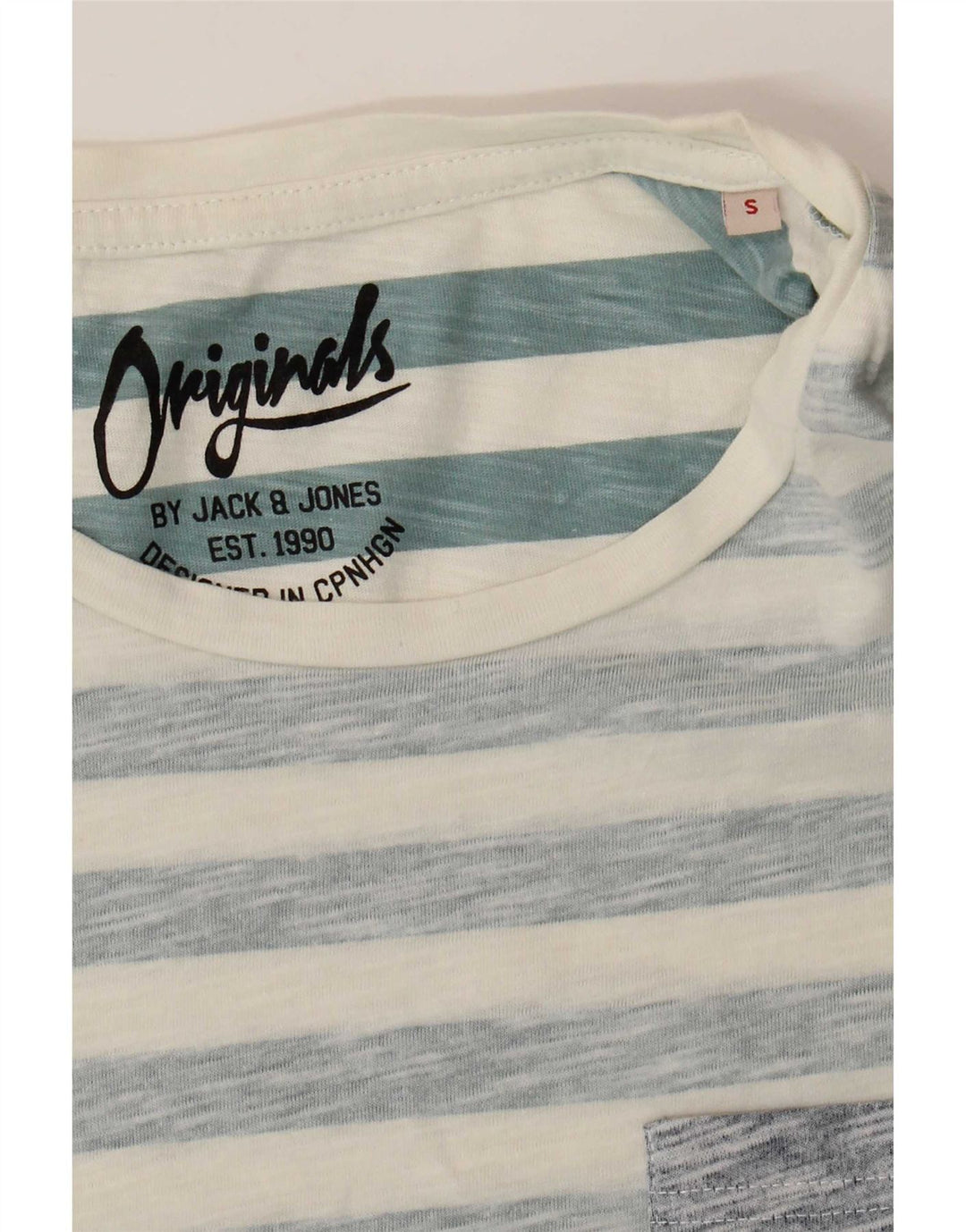 Jack & Jones Herren T-Shirt Top Small Blau gestreift