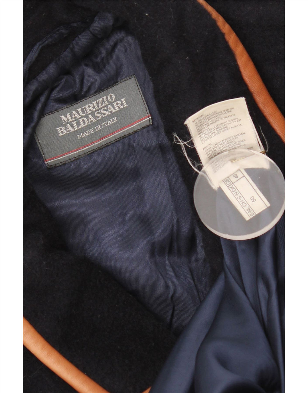 Maurizio Baldassari Herrenmantel UK 40 Large Marineblau