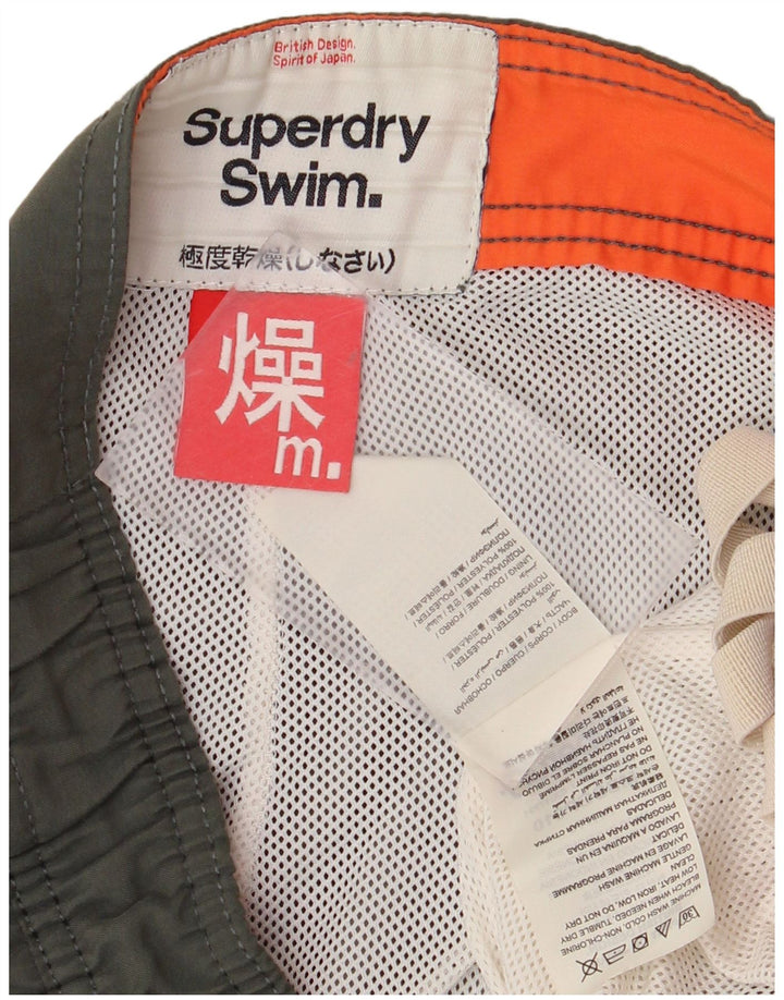 Superdry Herren-Badeshorts mit Grafik, mittleres Khaki, Polyester