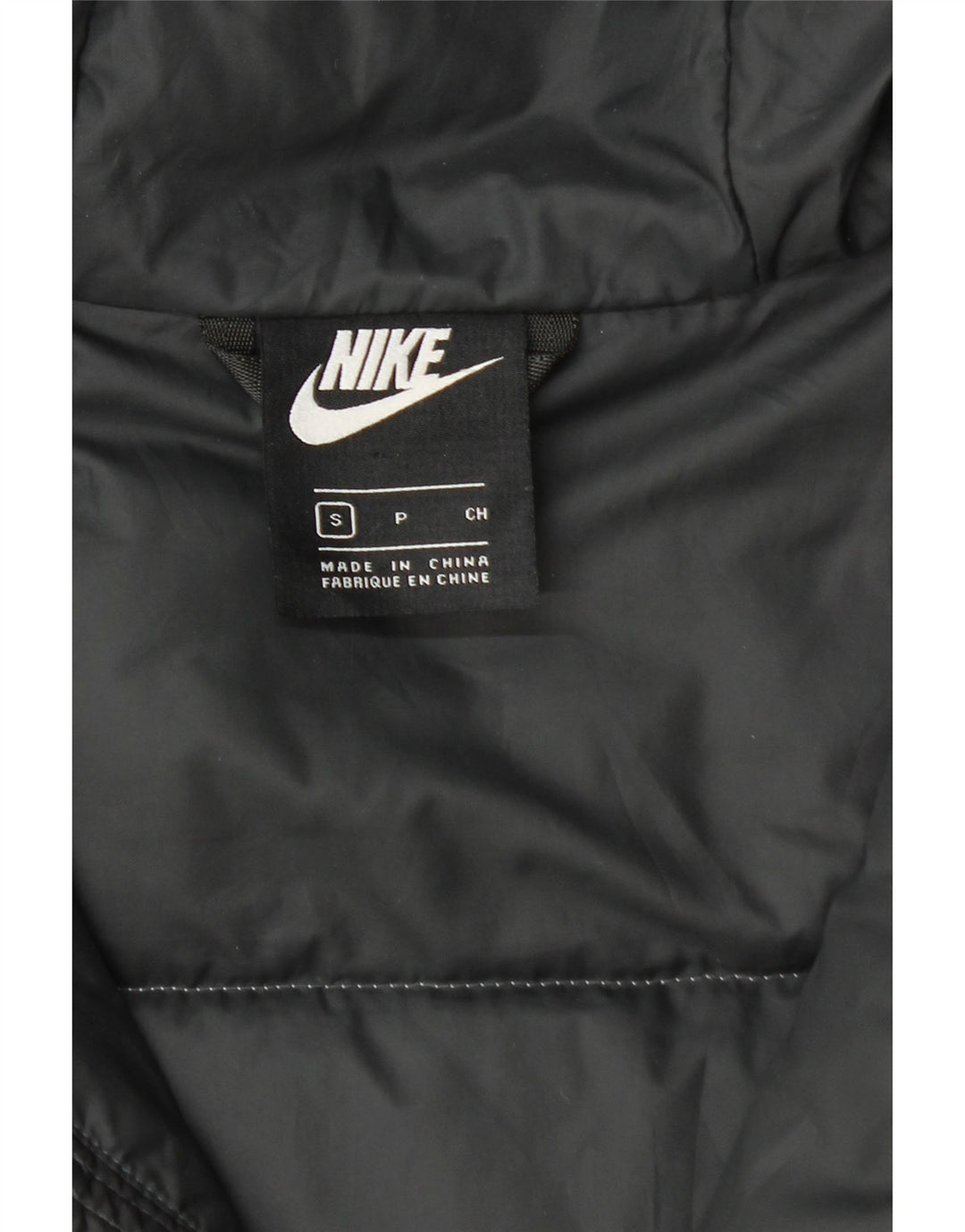 Nike Herren-Jacke mit Kapuze, gepolstert, Größe 36, Größe S, Schwarz, Polyester in Blockfarben