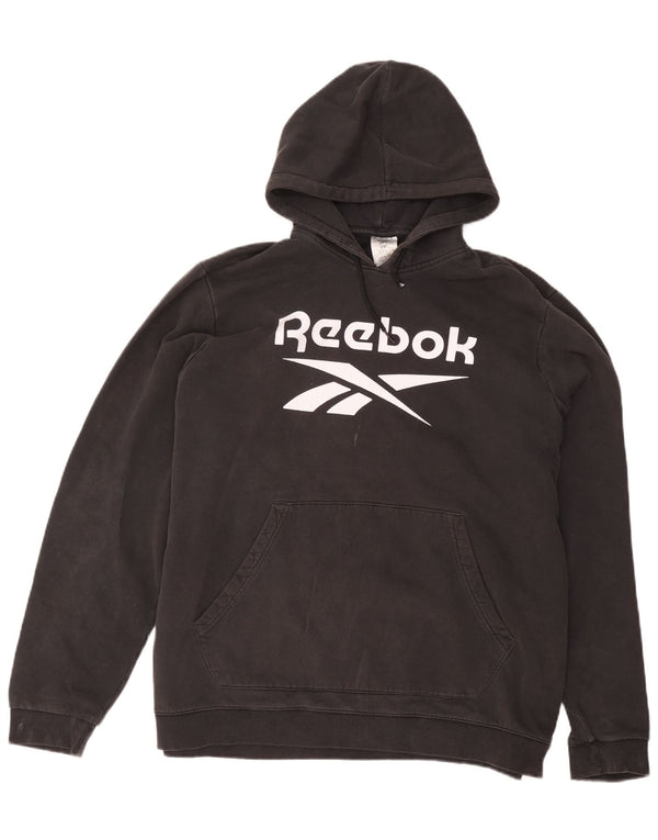 Reebok Herren Graphic Hoodie Pullover 2XL Schwarz Baumwolle