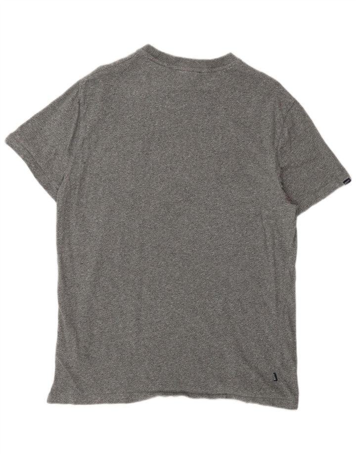 Superdry Herren-T-Shirt-Oberteil, groß, grau gefleckte Baumwolle