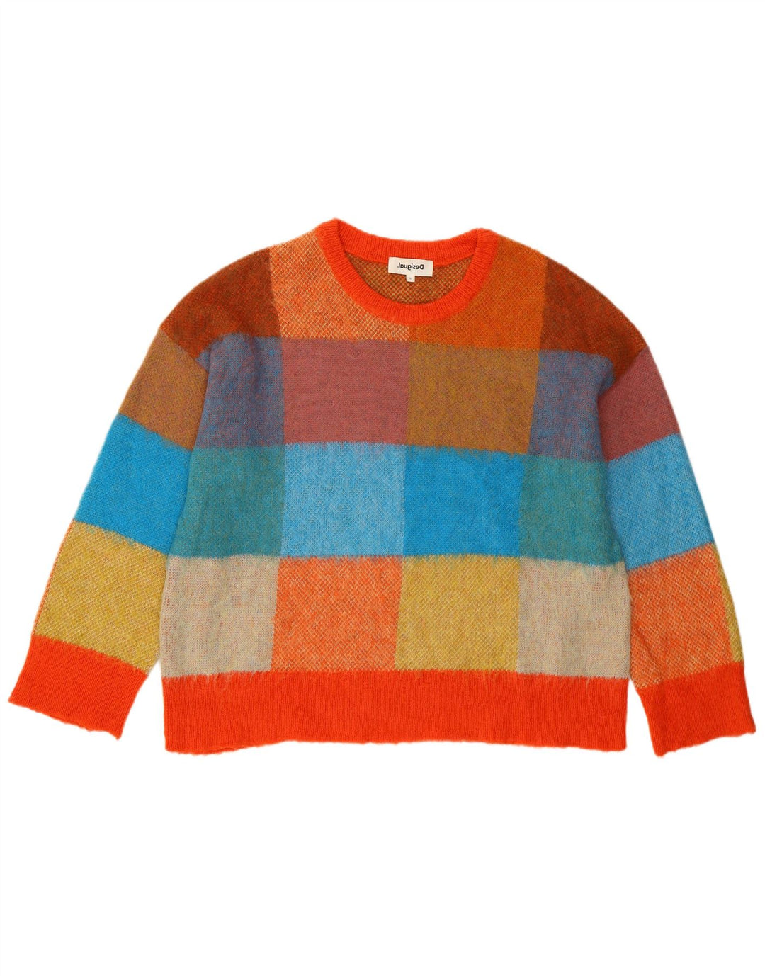 Desigual Damen-Pullover mit Rundhalsausschnitt, Gr. 16, groß, mehrfarbig, Acryl