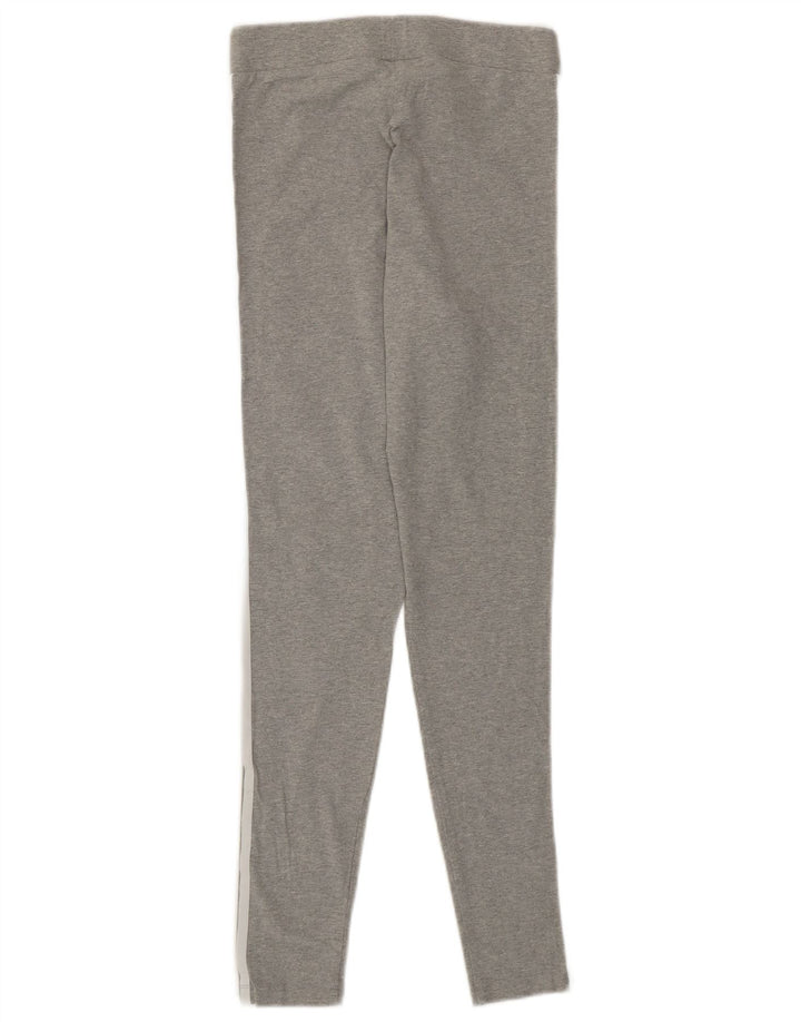 Adidas Damen Leggings UK 10 Small Graue Baumwolle