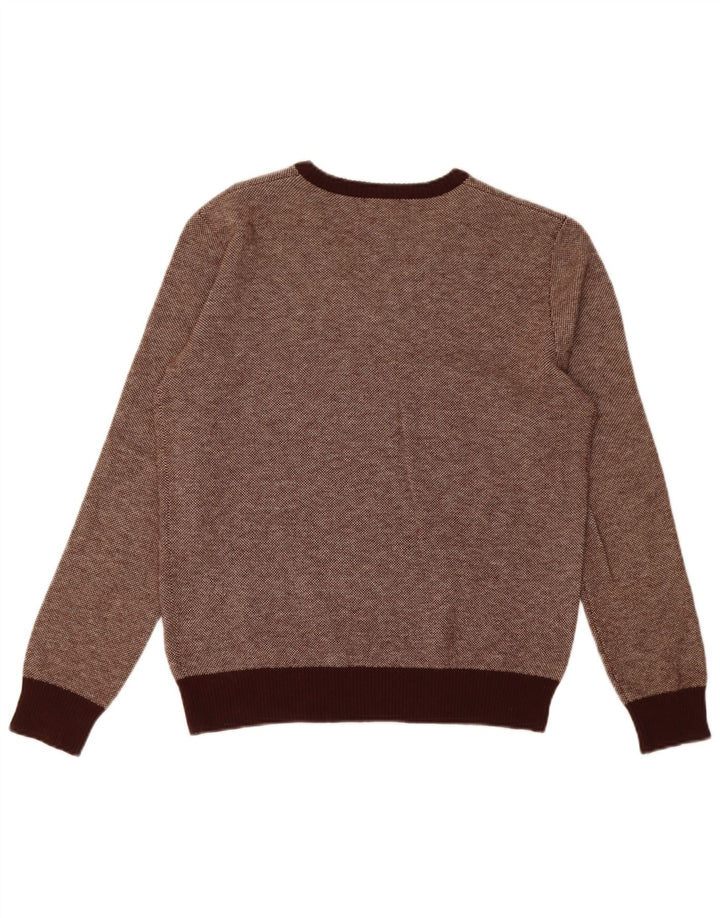 Carrera Herren-Pullover mit V-Ausschnitt, mittelbraun gesprenkelte Wolle