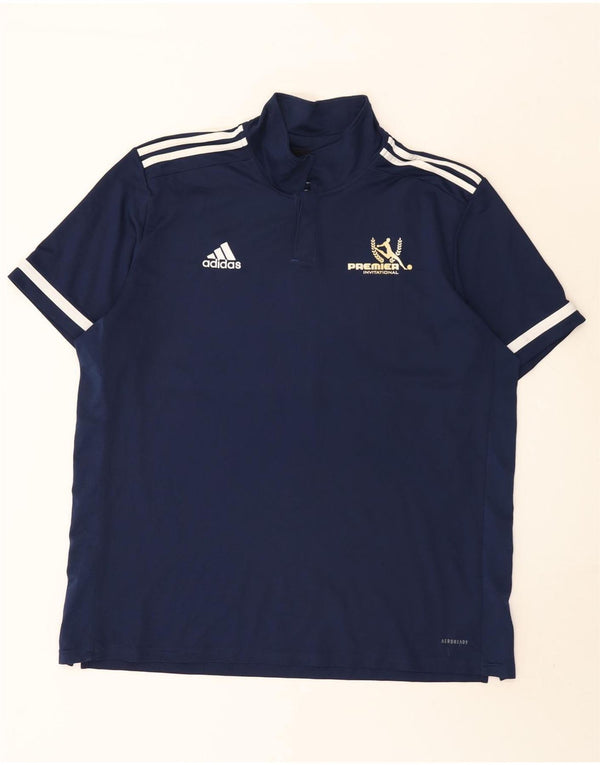 Adidas Herren Aeroready Graphic Poloshirt 2XL Marineblau Farbblock