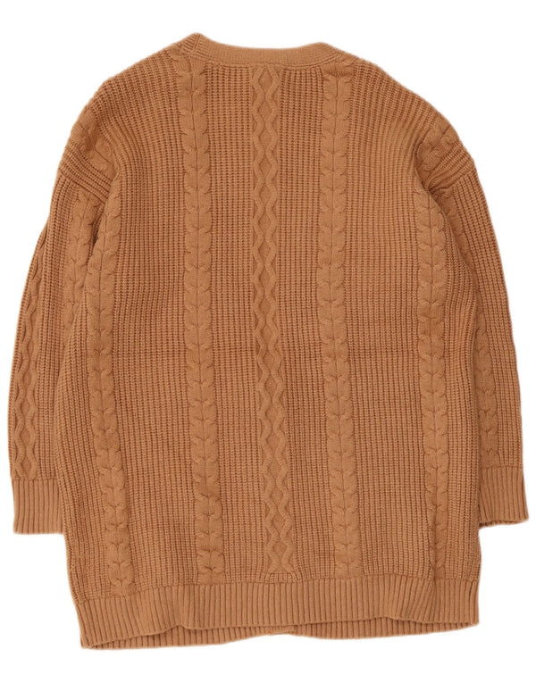 Dkny Damen Strickjacke mit 3/4-Ärmeln, UK 18, XL, Beige, Viskose
