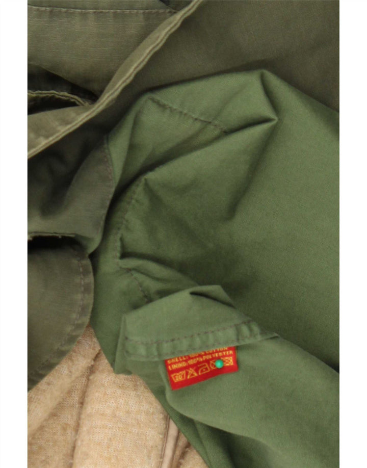Ganesh Herren-Parka mit Kapuze, UK 40, Größe L, Khaki, Baumwolle