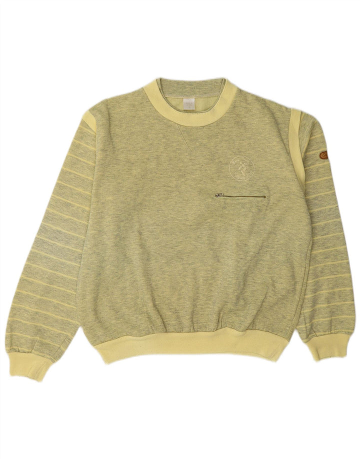 Vintage Herren Sweatshirt Pullover groß gelb gestreift