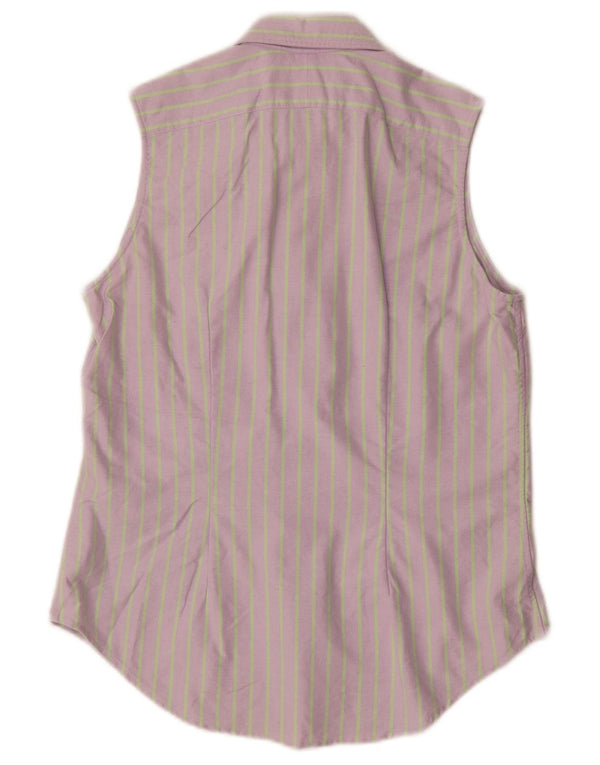 Ralph Lauren Damen ärmelloses Hemd US 4 Small Lila gestreift Baumwolle