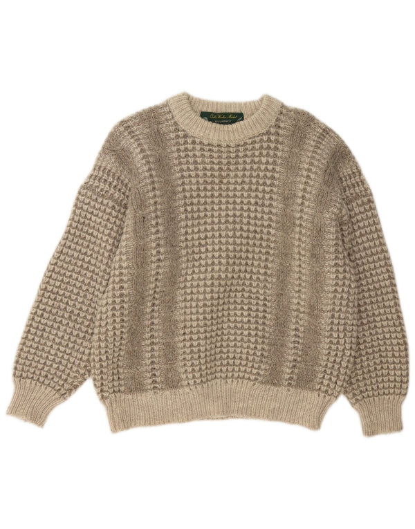 Killarney Herren-Pullover mit U-Boot-Ausschnitt, UK 40, mittelbeige, Schurwolle
