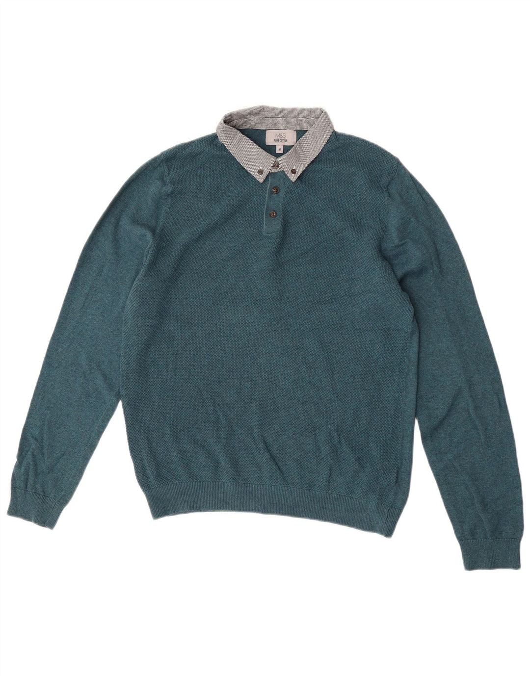 Marks & Spencer Herren-Pullover mit Rollkragen, Mittelgrün, Farbblock