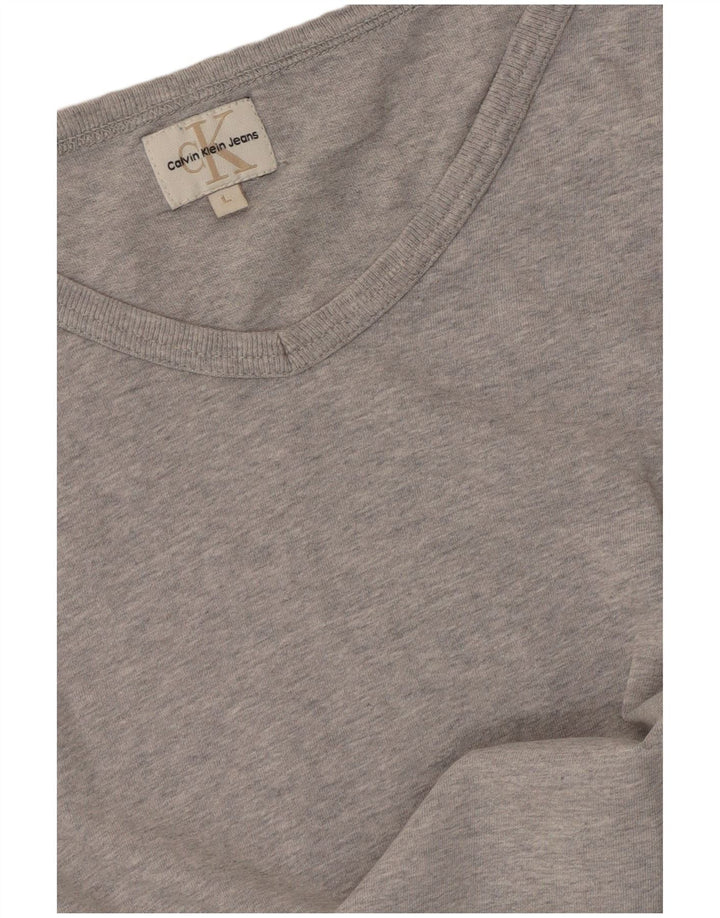 Calvin Klein Jeans Herren T-Shirt Top Large Grau meliert