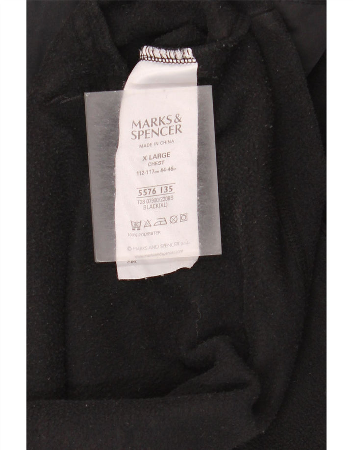 Marks & Spencer Herren Fleecejacke UK 42 XL Schwarz Colourblock Polyester