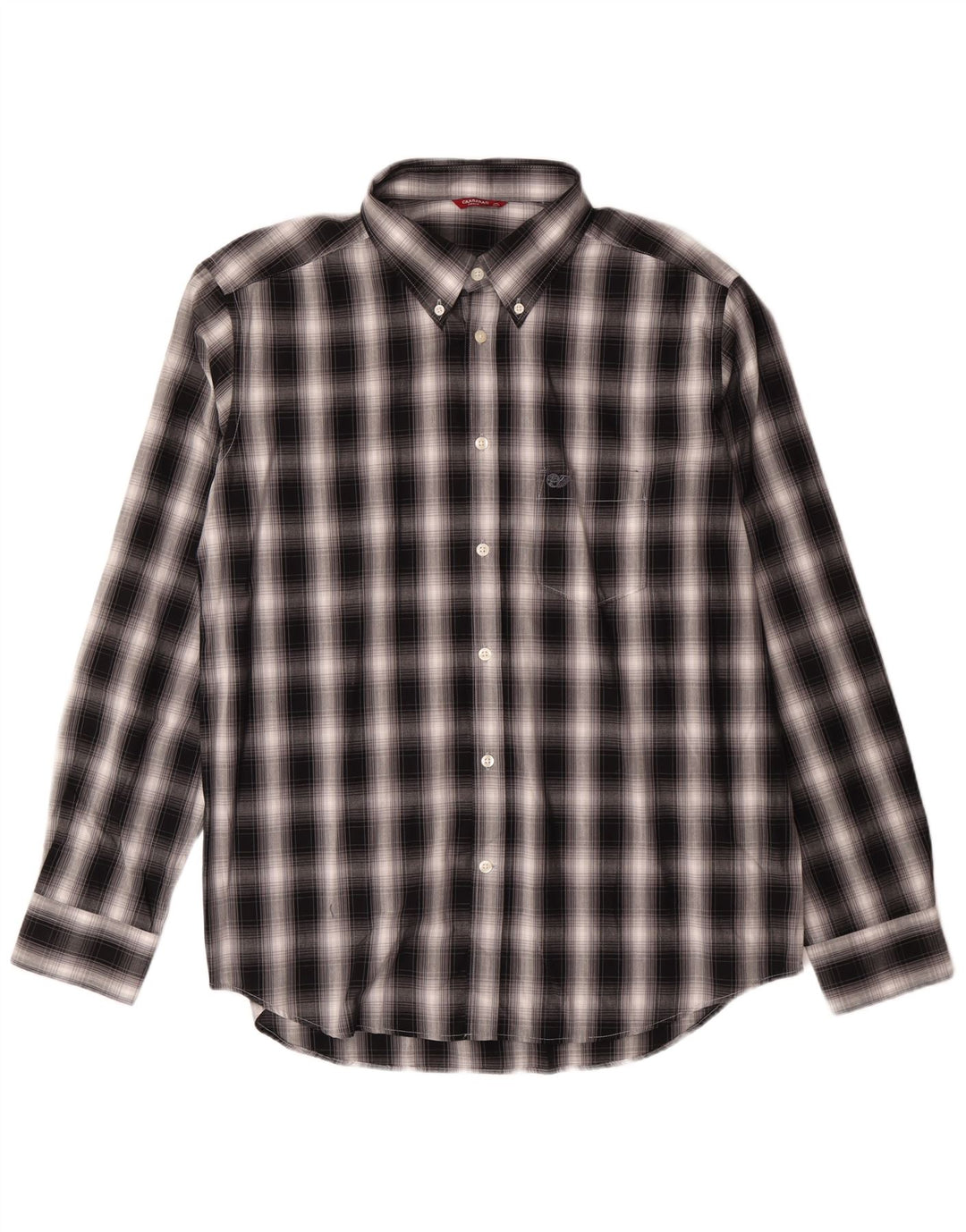 Carrera Herren-Flanellhemd XL, schwarz kariert, Baumwolle