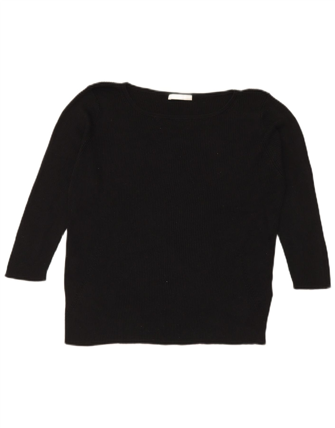 Marks & Spencer Damen Top 3/4 Ärmel UK 18 XL Schwarze Seide