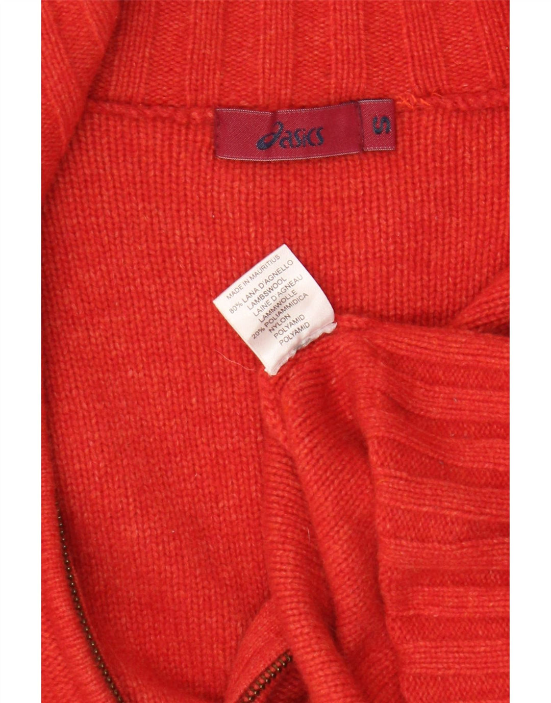 Asics Damen-Cardigan-Pullover UK 10 Kleine rote Farbblock-Lammwolle