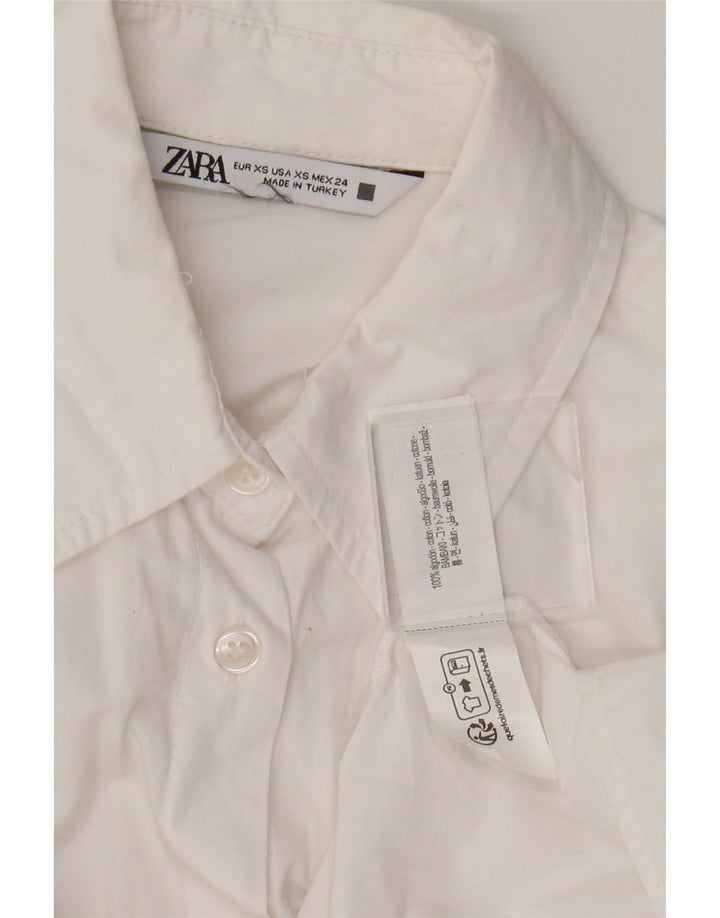 Zara Damen-Oversize-Hemd, UK 6 XS, weiße Baumwolle