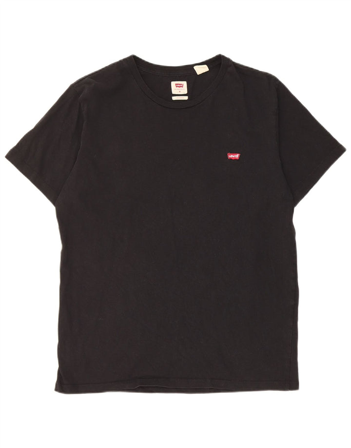 Levi's Herren Standard-T-Shirt-Oberteil aus mittelschwarzer Baumwolle