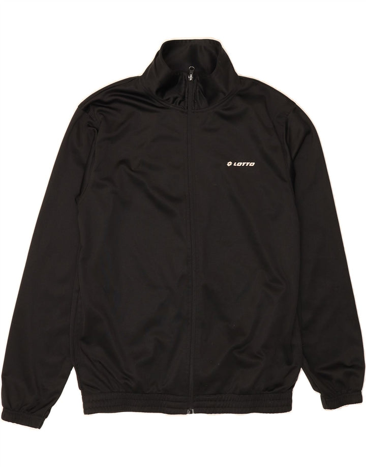 LOTTO Mens Tracksuit Top Jacket Medium Black Polyester Vintage Lotto and Second-Hand Lotto from Messina Hembry 
