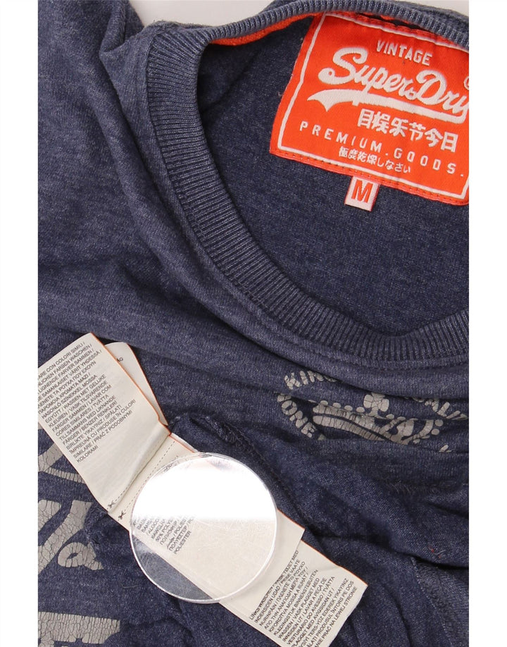 SUPERDRY Herren-T-Shirt mit Grafik, mittelmarineblaue Baumwolle