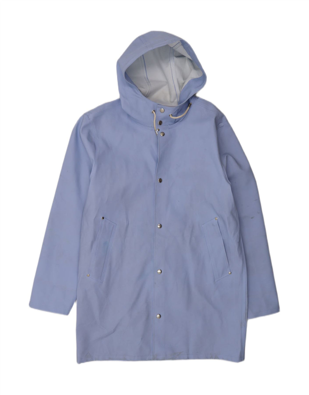 Stutterheim Herren-Regenmantel mit Kapuze, UK 40, Größe L, Blau, Baumwolle