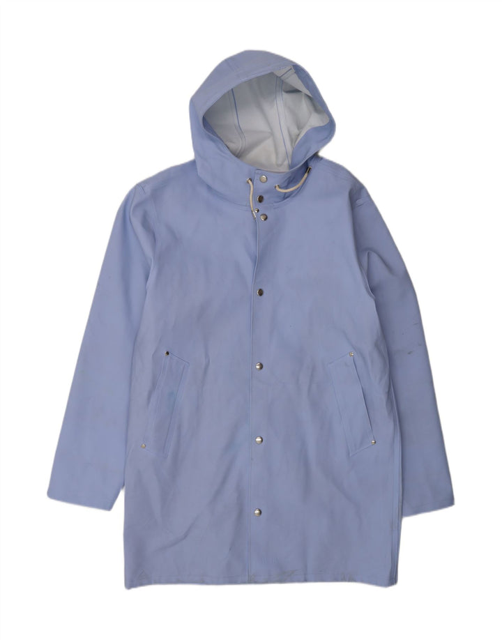 Stutterheim Herren-Regenmantel mit Kapuze, UK 40, Größe L, Blau, Baumwolle