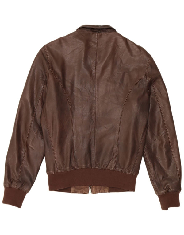 Vintage Damen Lederjacke IT 48 XL Braun