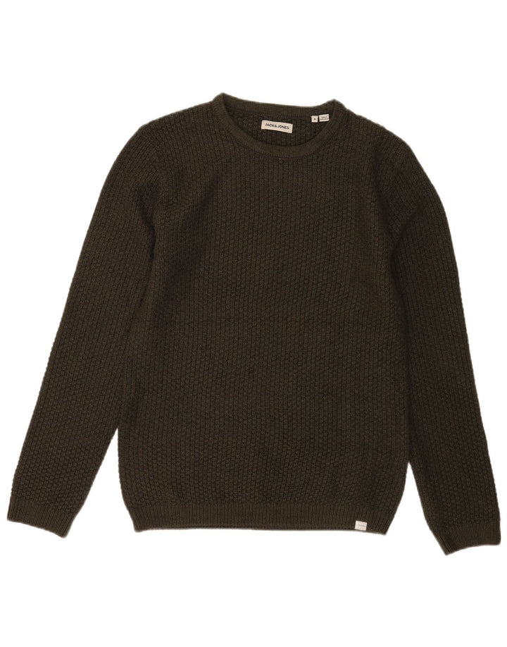 Jack & Jones Herren-Pullover mit Rundhalsausschnitt, klein, Khaki, Acryl