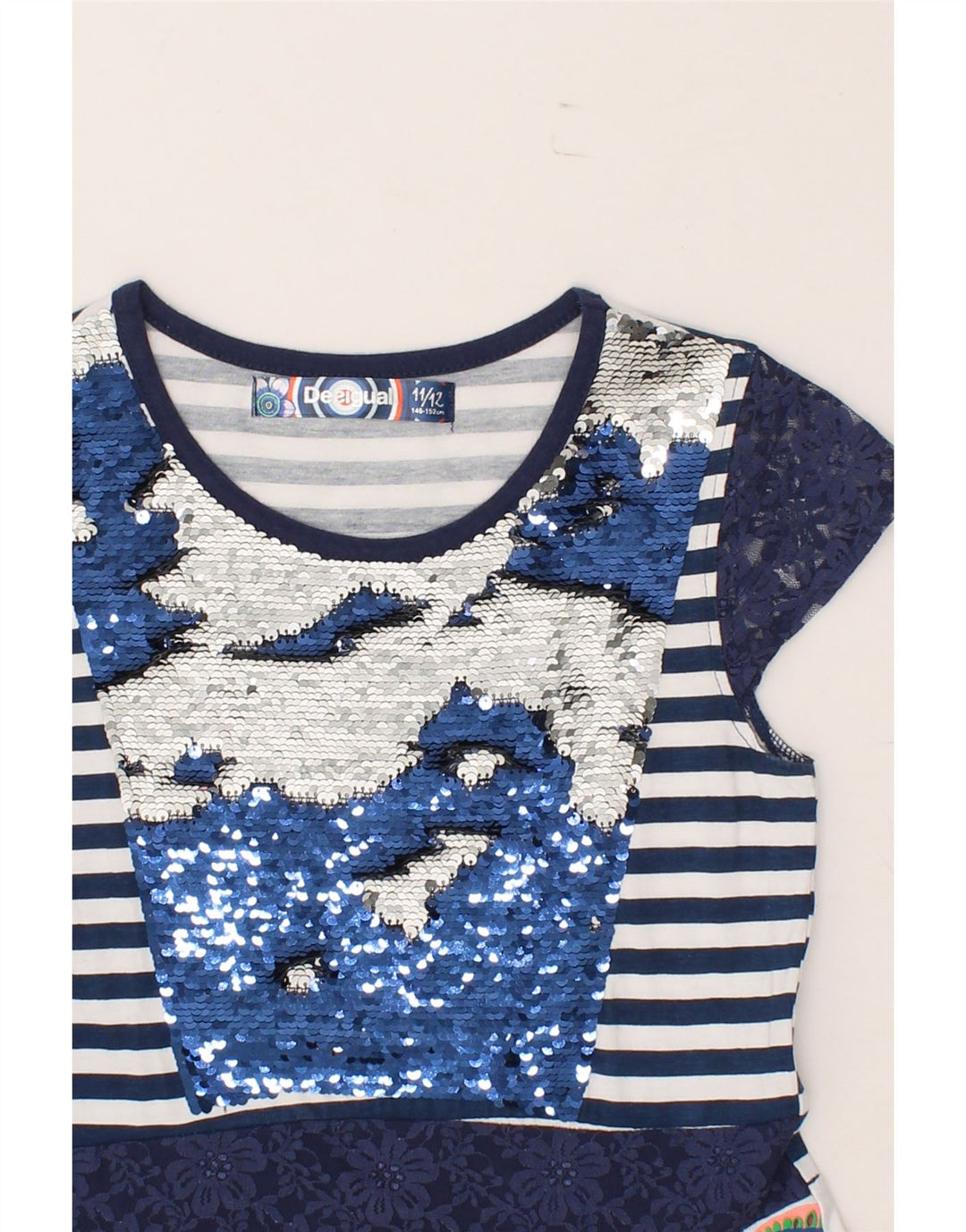 DESIGUAL Girls Basic Dress 11-12 Years Multicoloured Floral Cotton Vintage Desigual and Second-Hand Desigual from Messina Hembry 