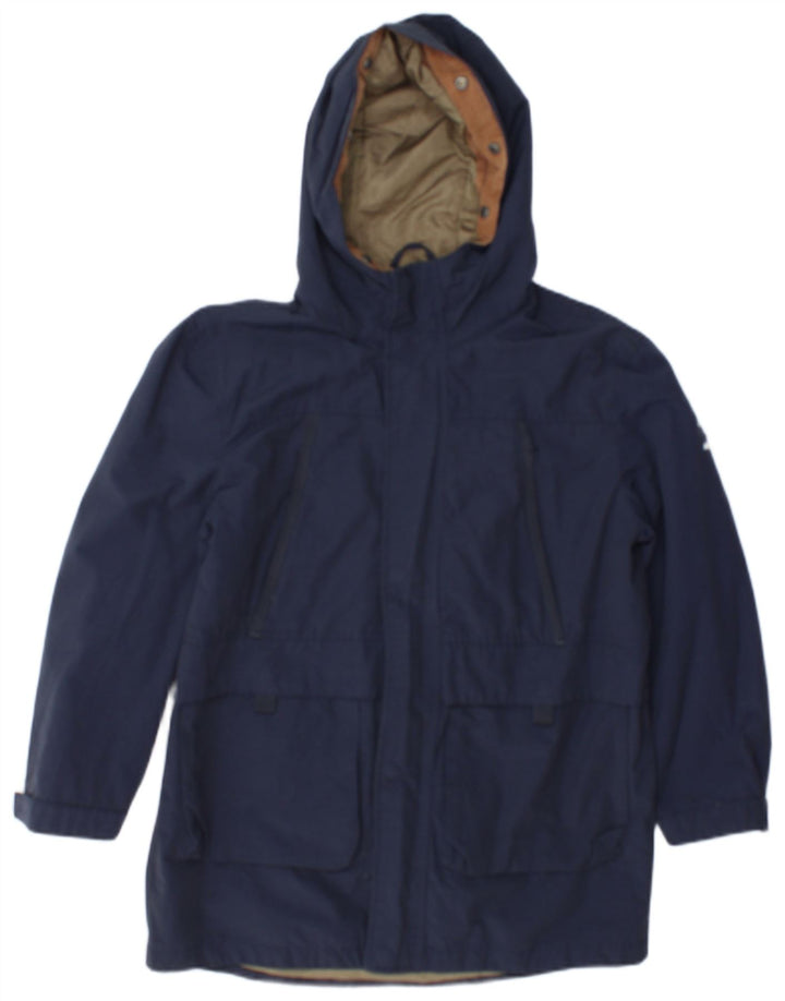 Zara Jungen-Windbreakerjacke mit Kapuze, 11–12 Jahre, marineblaues Polyester