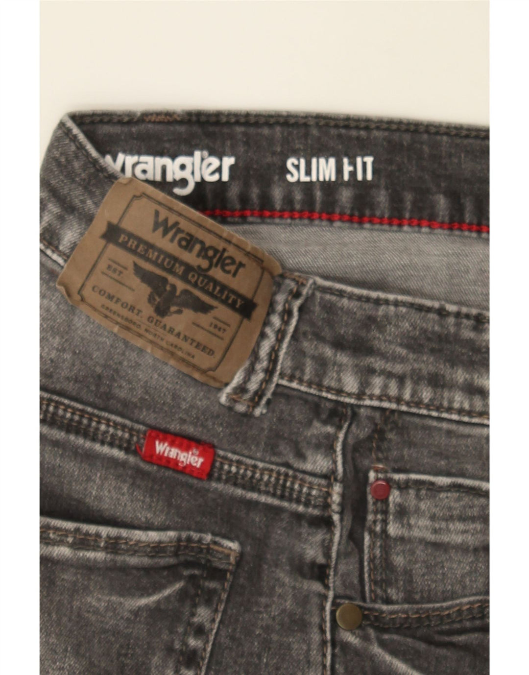 WRANGLER Boys Slim Jeans 15-16 Years W30 L27 Grey Vintage Wrangler and Second-Hand Wrangler from Messina Hembry 