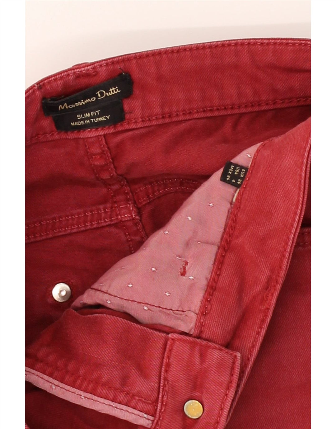 MASSIMO DUTTI Womens Slim Jeans US 4 XS W27 L30 Red Vintage Massimo Dutti and Second-Hand Massimo Dutti from Messina Hembry 
