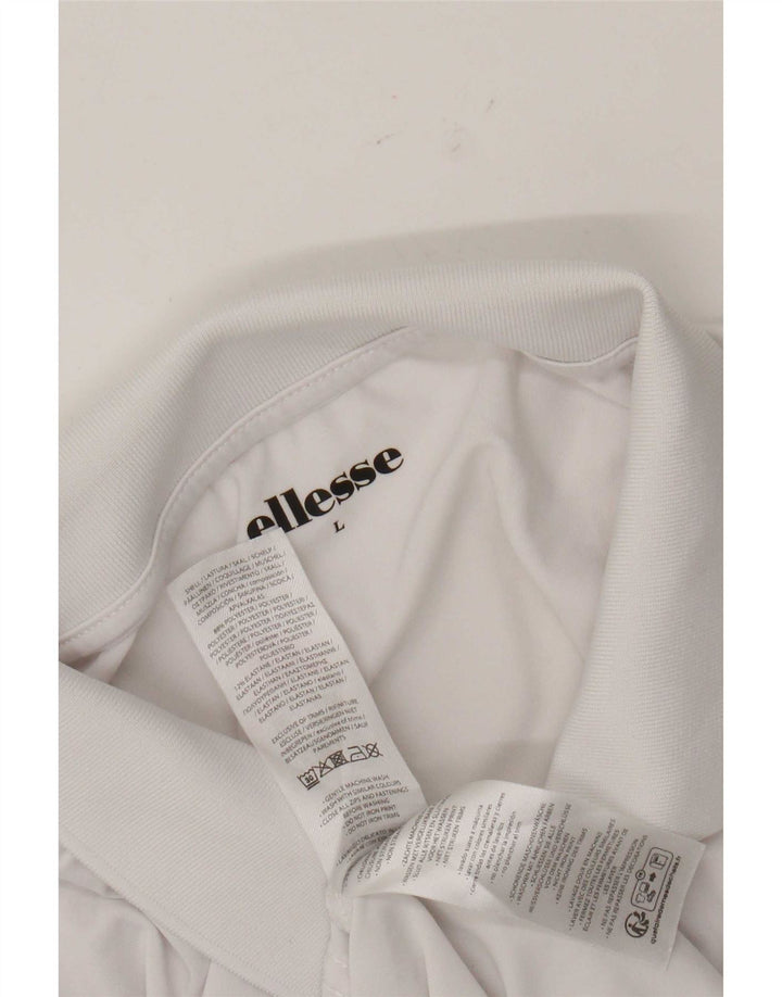 Ellesse Herren-Poloshirt, großes weißes Polyester