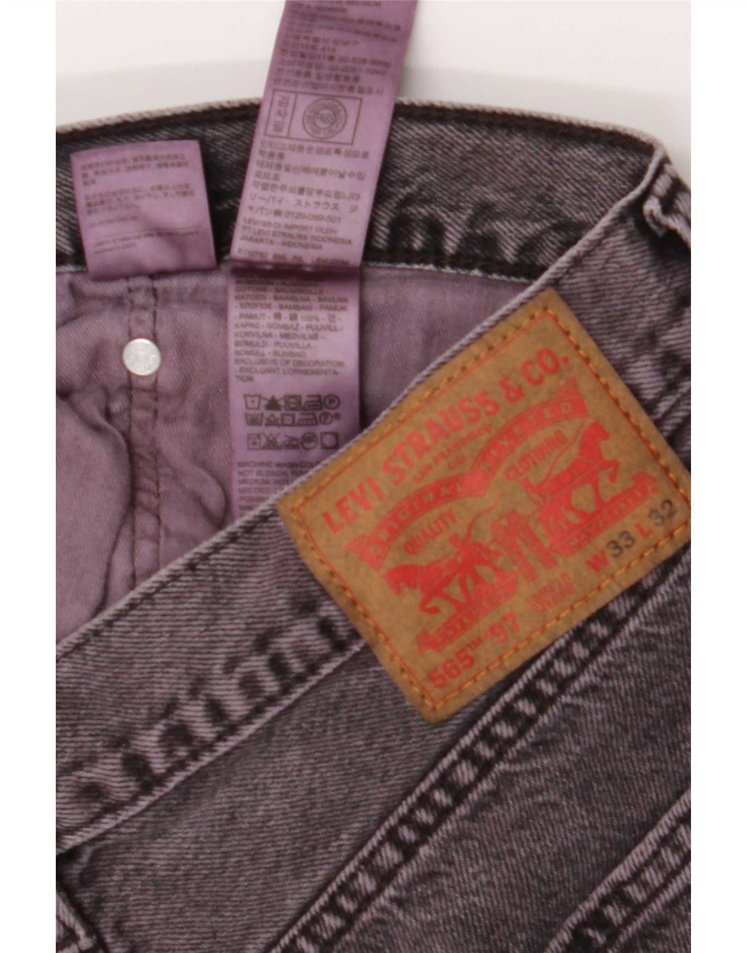 Levi's Herren 565 Straight Jeans W33 L32 Lila Baumwolle