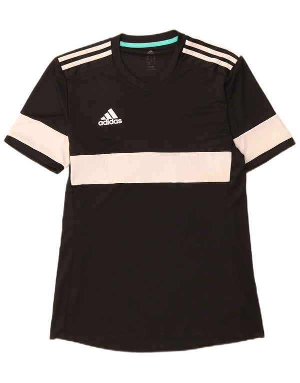 Adidas Herren Climalite T-Shirt Top Small Schwarz Colourblock Polyester