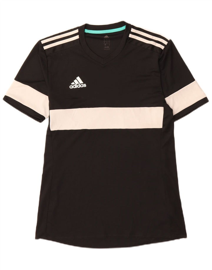 Adidas Herren Climalite T-Shirt Top Small Schwarz Colourblock Polyester